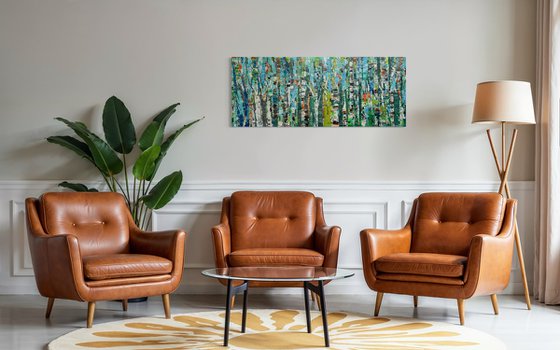 Whisper of the birch grove. Triptych