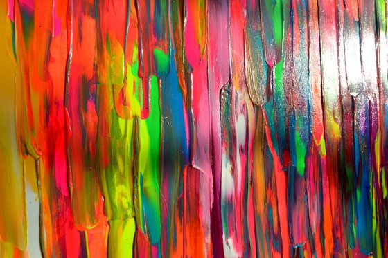 63x31.5'' Large Ready to Hang Abstract Painting - XXXL Huge Colourful Modern Abstract Big Painting, Large Colorful Painting - Ready to Hang, Hotel and Restaurant Wall Decoration, Happy Gypsy Dance