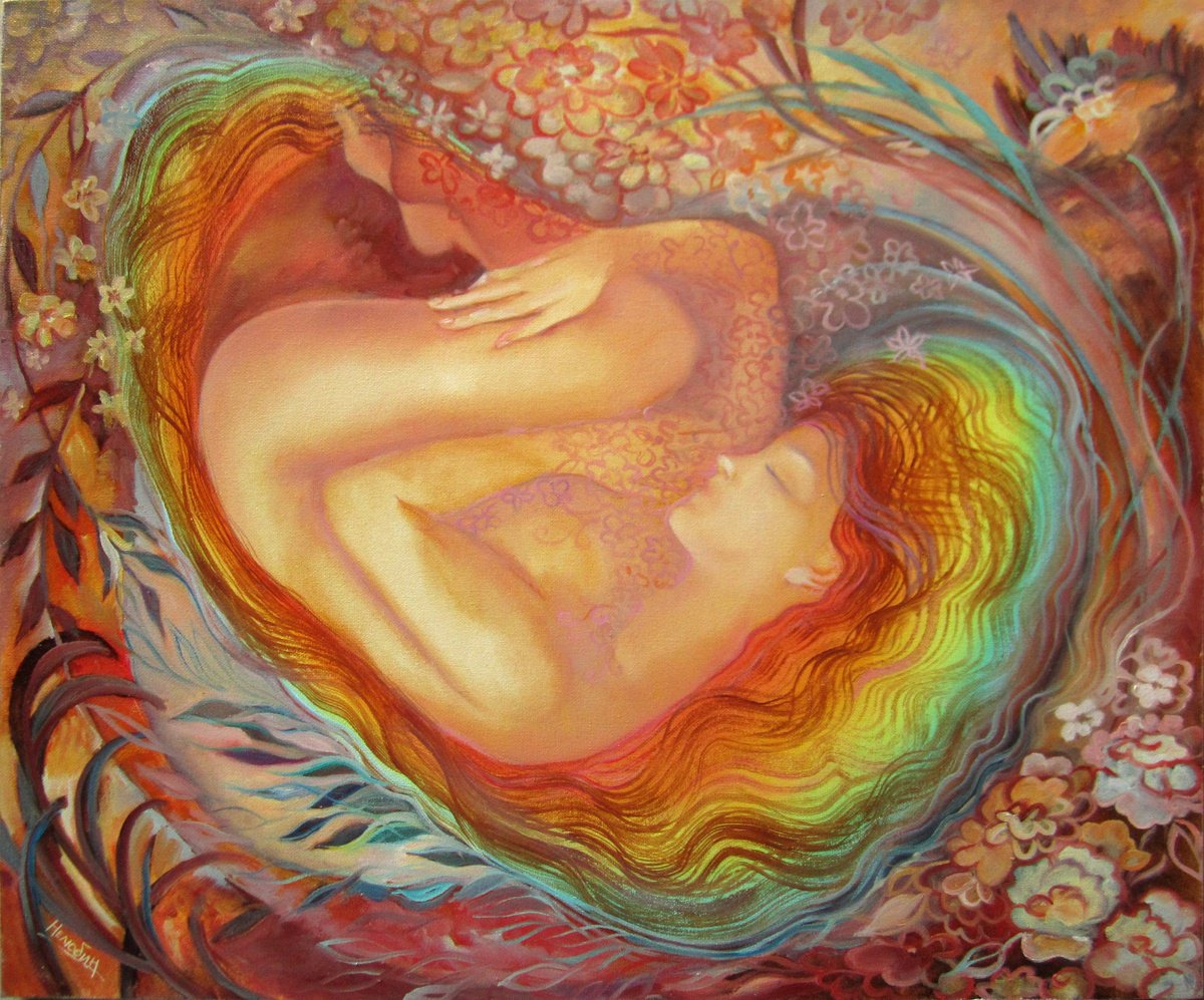 Impressionistic Portrait Oil Painting By Aleksandr Neliubin, 24 X 20, Birth Of The Soul, Original Artwork