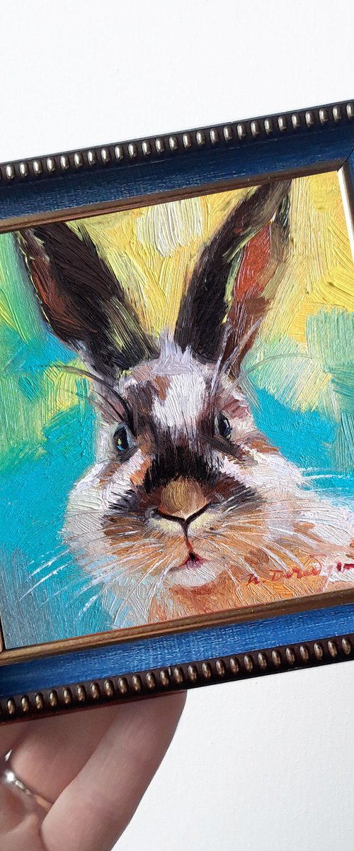 Rabbit painting by Nataly Derevyanko