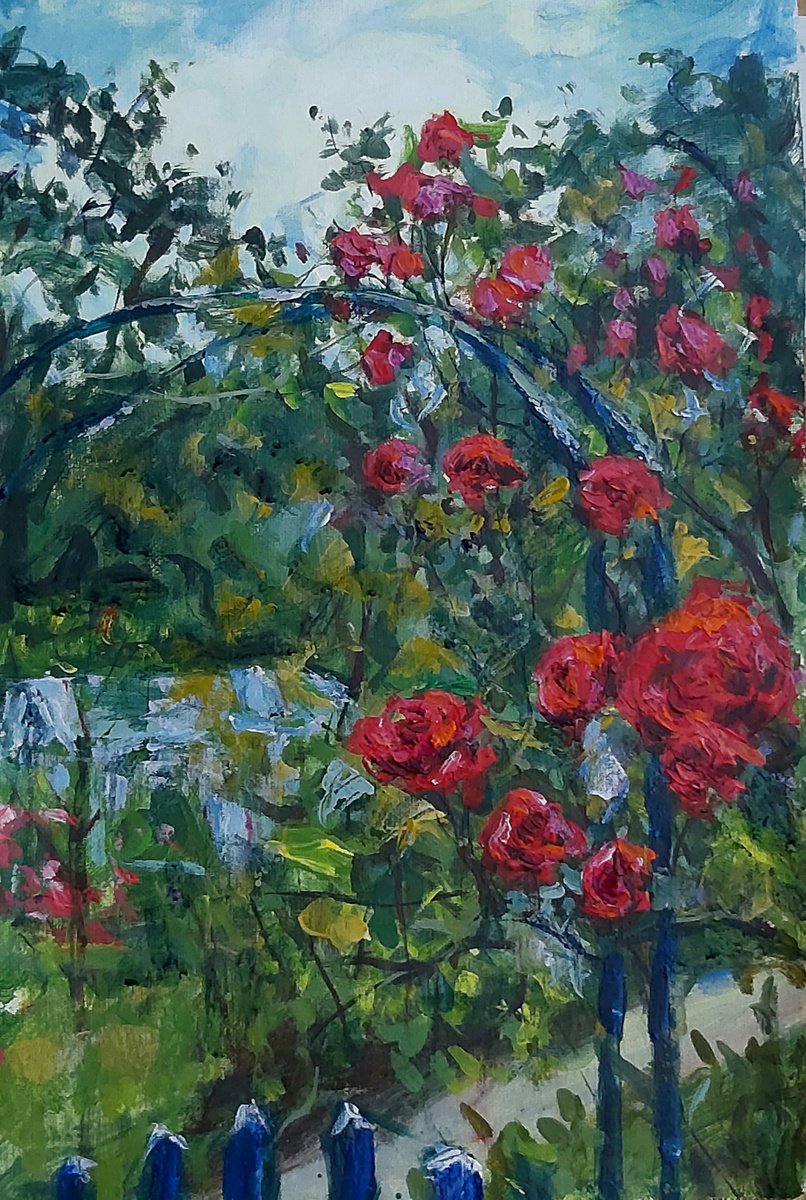 Red roses of the greenhouse by Dimitris Voyiazoglou