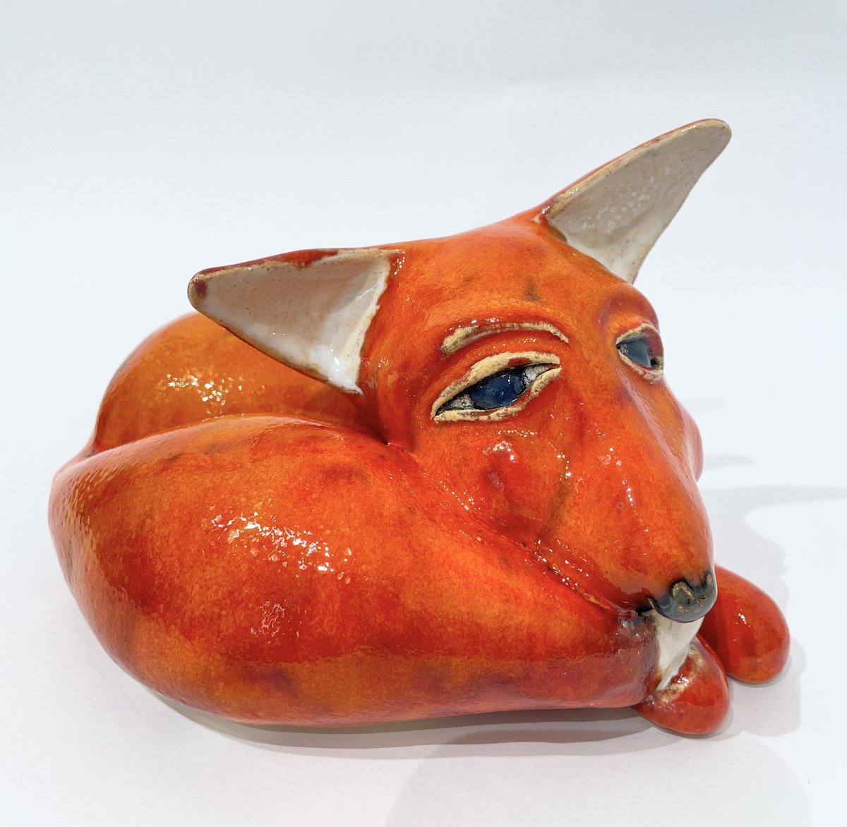 Expressive Clay Sculpture , Foxy Loxy By Viktor Zuk, 8 X 5, Artwork For Sale On Artfinder