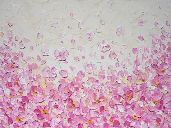 Dream in Blush - Impasto Floral Painting