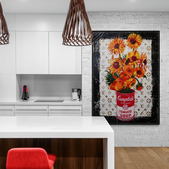 Sunflower Soup 140cm x 100cm Textured Urban Pop Art