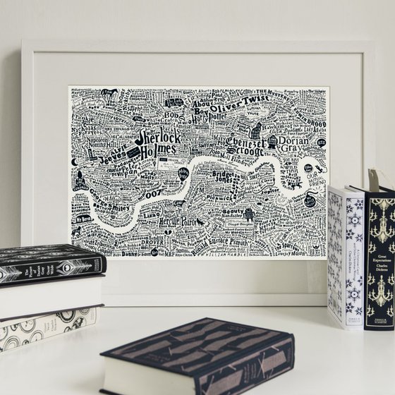 LITERARY LONDON MAP (White)