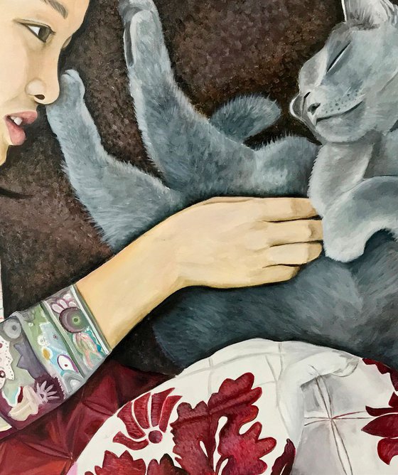 korean girl_love is the universal language (girl with a cat)
