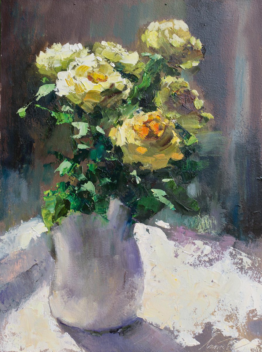 Yellow roses by Olha Laptieva