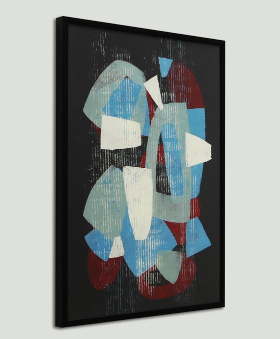 Fractured Black 1 - Incl Frame - Art on paper - A3 - 31x43CM - Ronald Hunter 27S