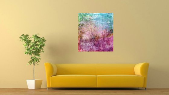 An unknown place (n.349) - 85,00 x 95,00 x 2,50 cm - ready to hang - acrylic painting on stretched canvas