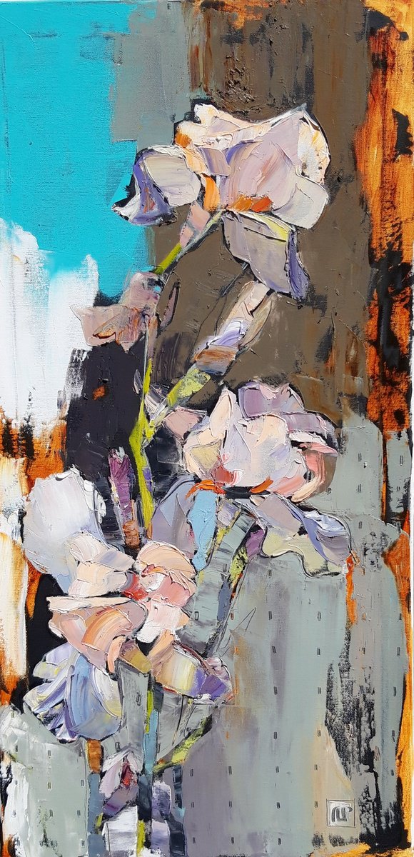 Evening Irises. By Lesya Ros, 20 X 39, Artwork For Sale On Artfinder