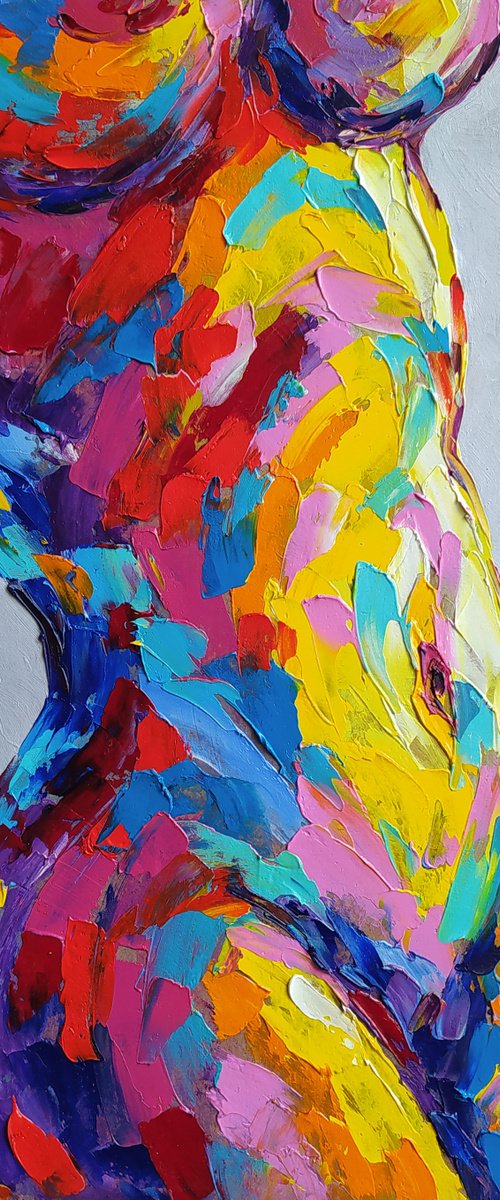 Body curves - nude, erotic, gift for him, gift for man, nu body, woman, woman body, oil painting by Anastasia Kozorez