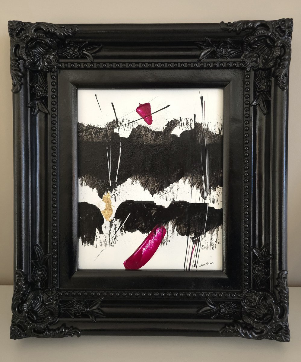 Abstract Painting By Ivana Urso, 13 X 15, Suspended Line, Original Artwork