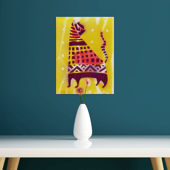 Cat on a Yellow Background 2