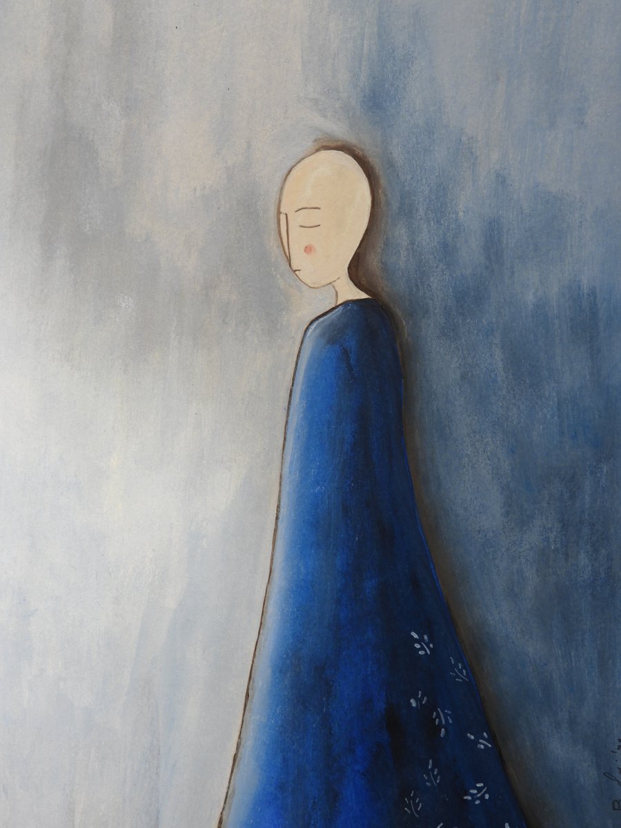 Blue - oil on paper by Silvia Beneforti