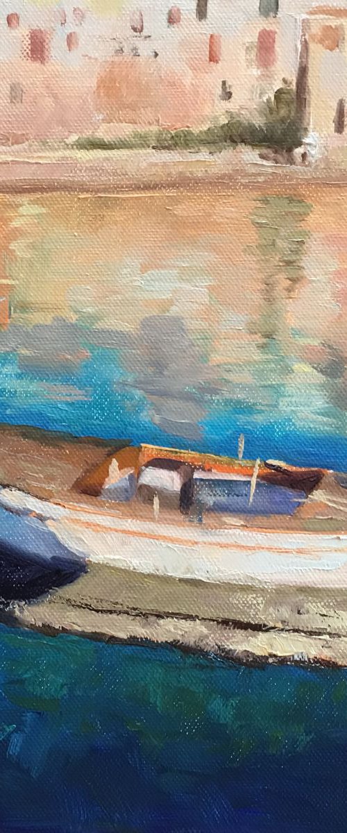 A Boat in Sunset by Ling Strube