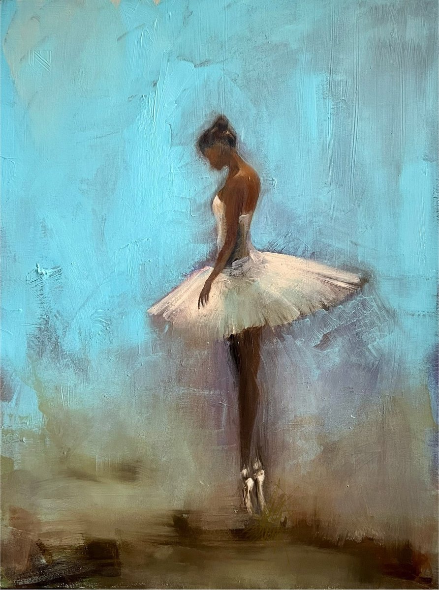 Expressive Portrait Acrylic Painting By Tamara Andjus, 24 X 31", Spotlight, Original Artwork