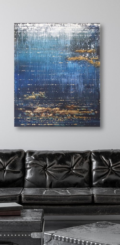 Path to confidence. 36 X 30 inches. Large abstract painting. by CM