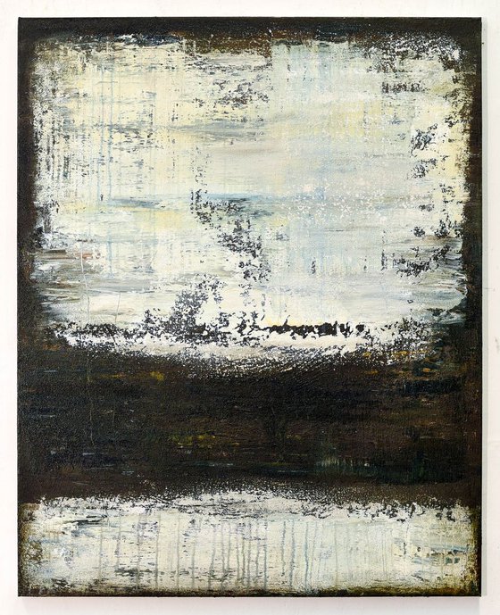 Brown white abstract painting DT856