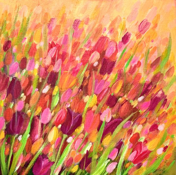 Springtime Tulips, floral art, flowers