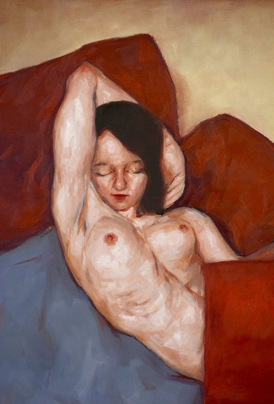 woman in a bed