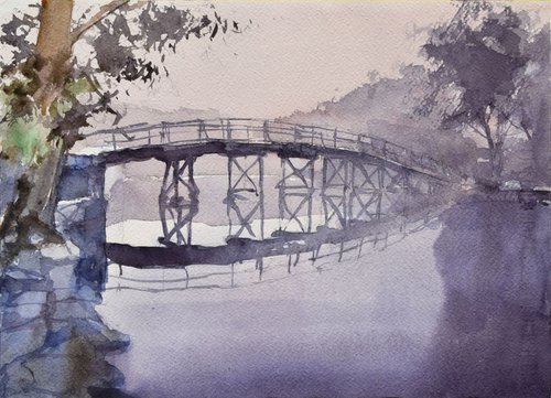 old bridge by Goran Žigolić Watercolors