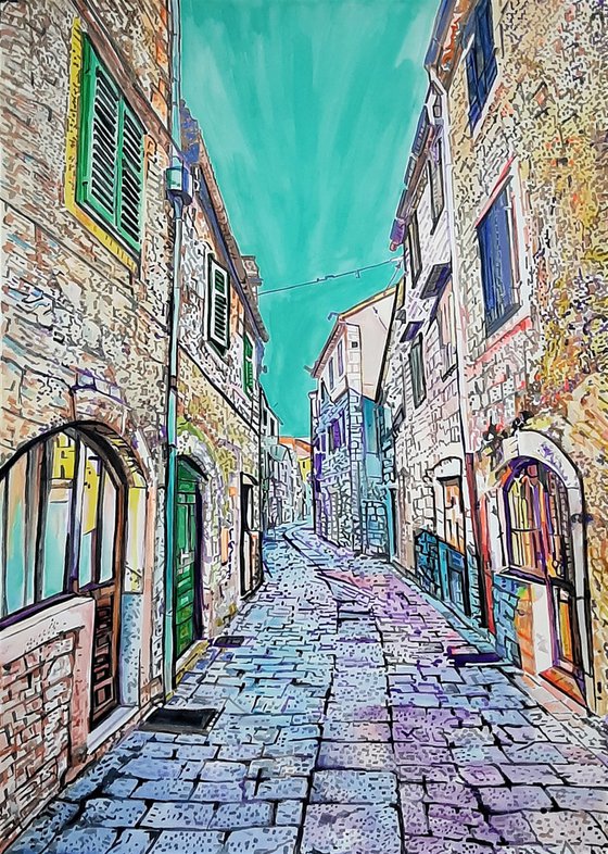 Mediterranean street / 101 x 72 cm