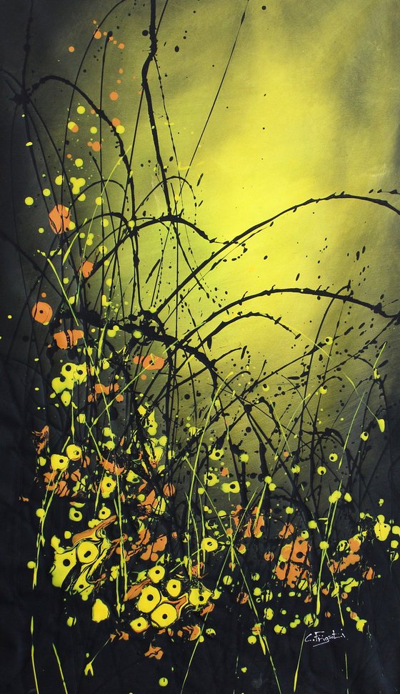 "Folgore" #2 -  Large original abstract floral landscape