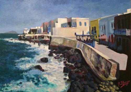 'Sea Wall, Nisyros' by R J Burgon
