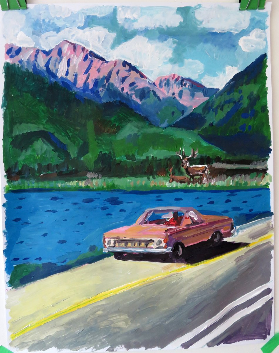 Impressionistic Landscape Painting By Stephen Abela, 22 X 28", El Camino, Original Artwork