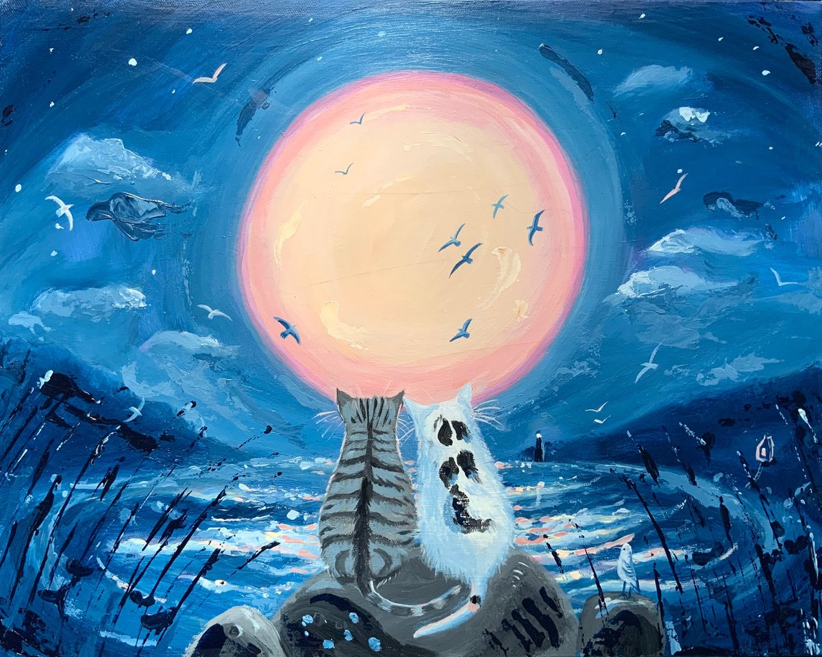  Under The Moon Of Love By Mary Stubberfield, 20 X 16, Artwork For Sale On Artfinder