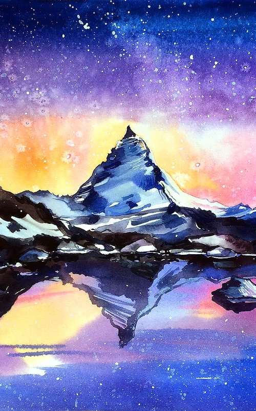 Night at Matterhorn by Ksenia Astakhova