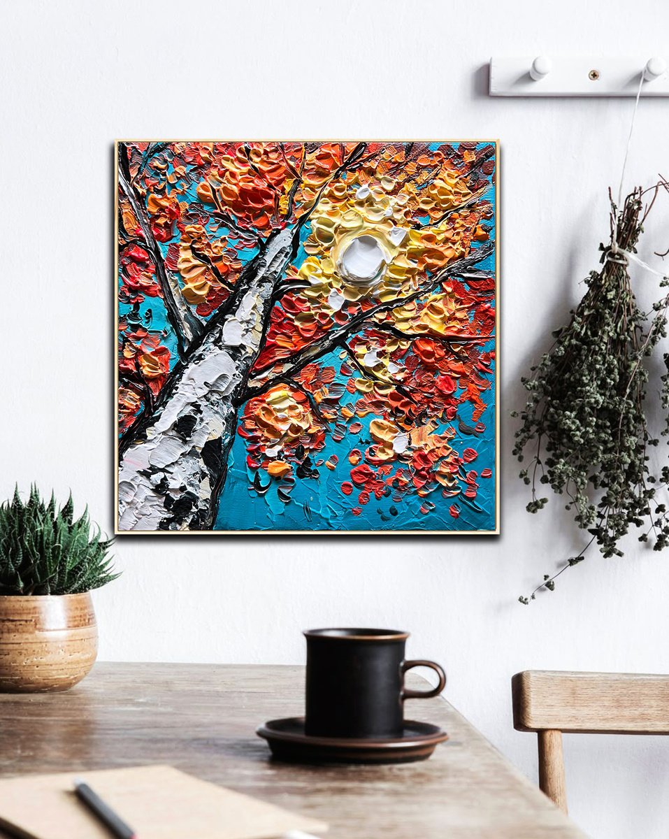  Under The Birch Sky By Lana Guise, 9 X 9, Artwork For Sale On Artfinder