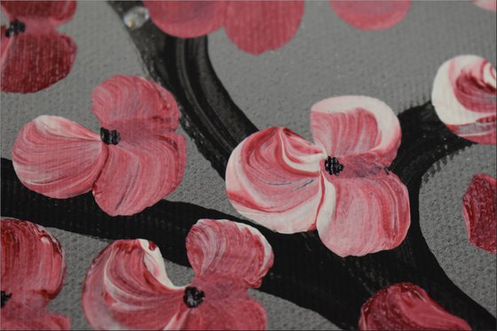 Zauberbaum - large acrylic abstract painting cherry blossoms nature painting canvas wall art