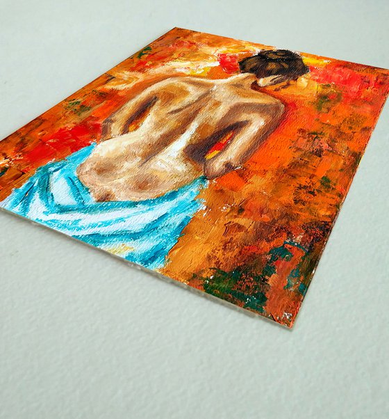 Naked Woman Painting Original Art Female Figure Wall Art Nude Artwork