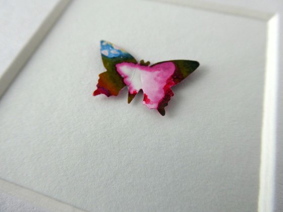 One Pink and Blue Butterfly