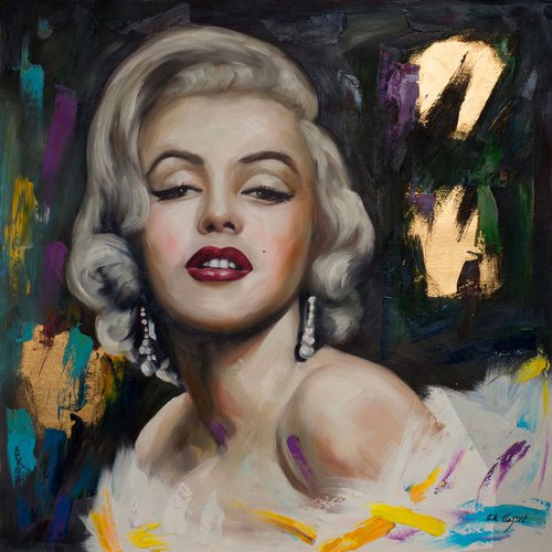 Marilyn Monroe Portrait | Black Edition No.02 by Di Capri