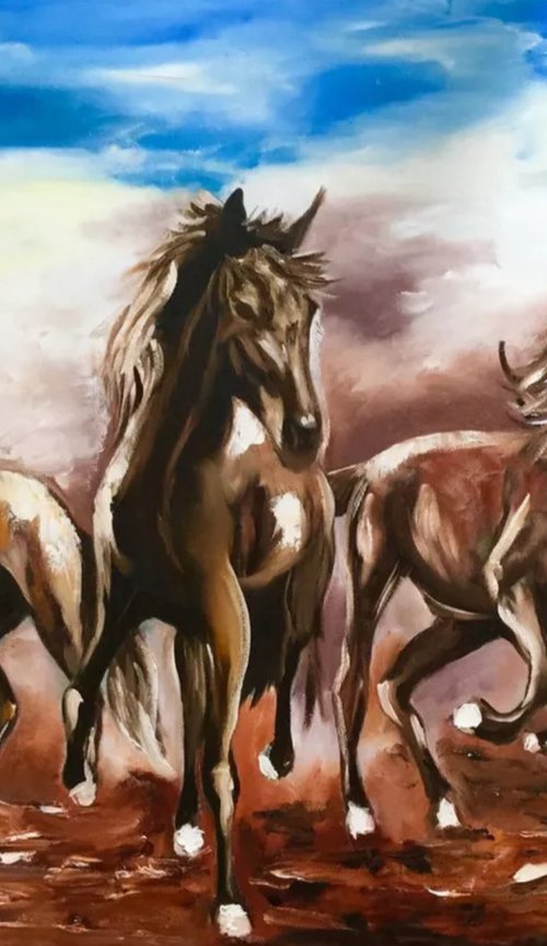 Galloping horses by Olga Koval