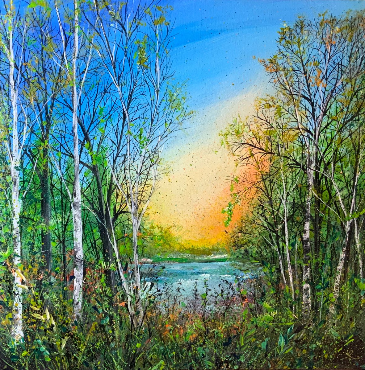 Woodland with Lakeside View by Jan Rogers