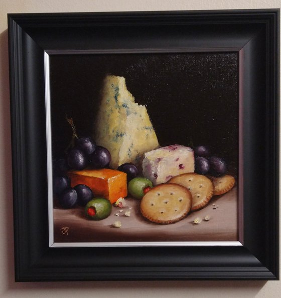 Cheese and crackers still life