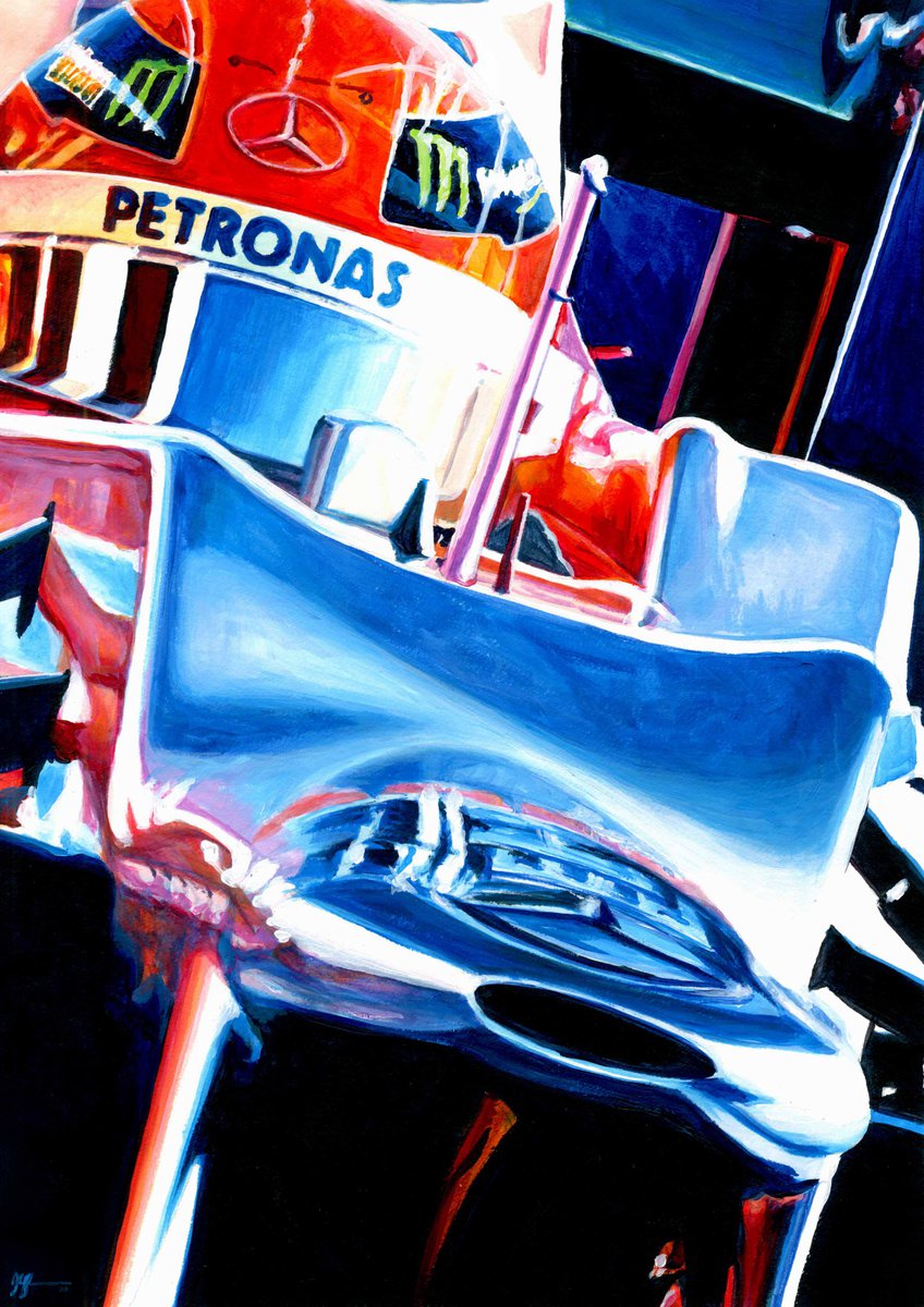 Michael Schumacher - Last Race - 2012 Abu Dhabi Gp By Alex Stutchbury, 13 X 17, Artwork For Sale On Artfinder