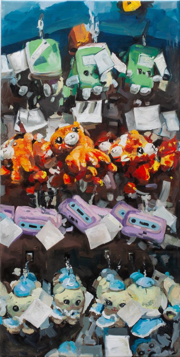Urban And Pop Oil Painting , Stratified Time By Alexandr Klemens, 24 X 47, Artwork For Sale On Artfinder