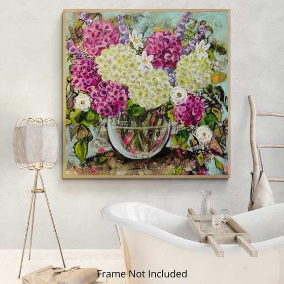 Pink and White Hydrangea