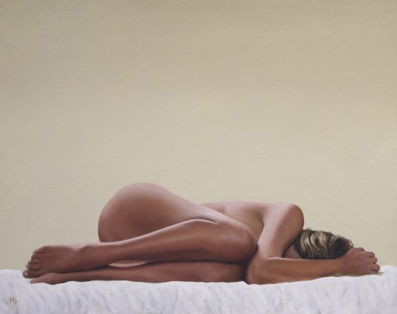 Reclining nude on white