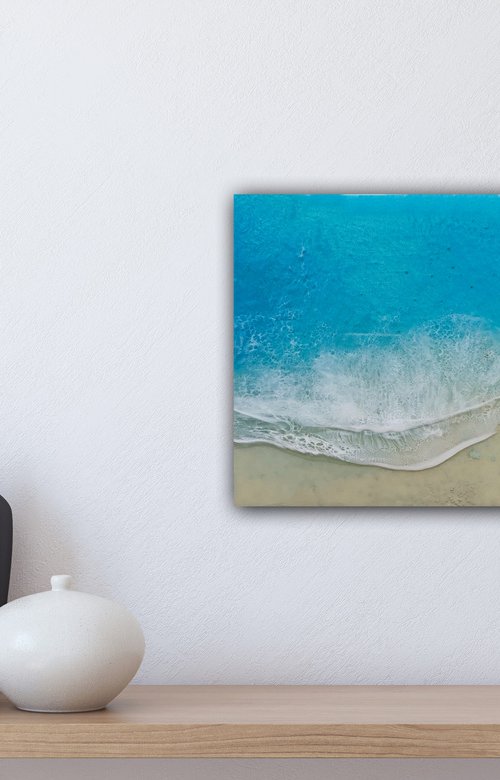 White Sand Beach #16 Seascape Painting by Ana Hefco