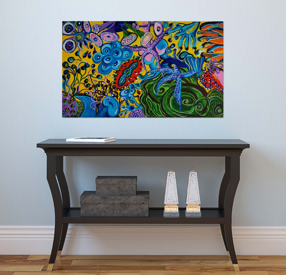 Surreal dreams  inspired by  nature for interior design 102x 61 x 2 cm.