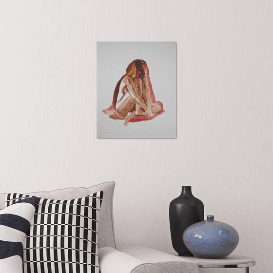 seated female nude