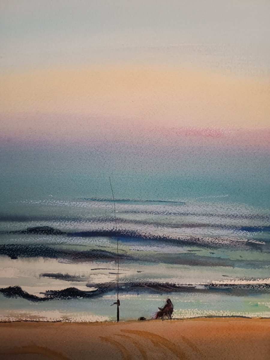 Impressionistic Landscape Watercolour By Marina Del Pozo, 12 X 16", Marina #8, Original Artwork