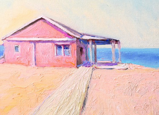 Beach Sand and Pink House