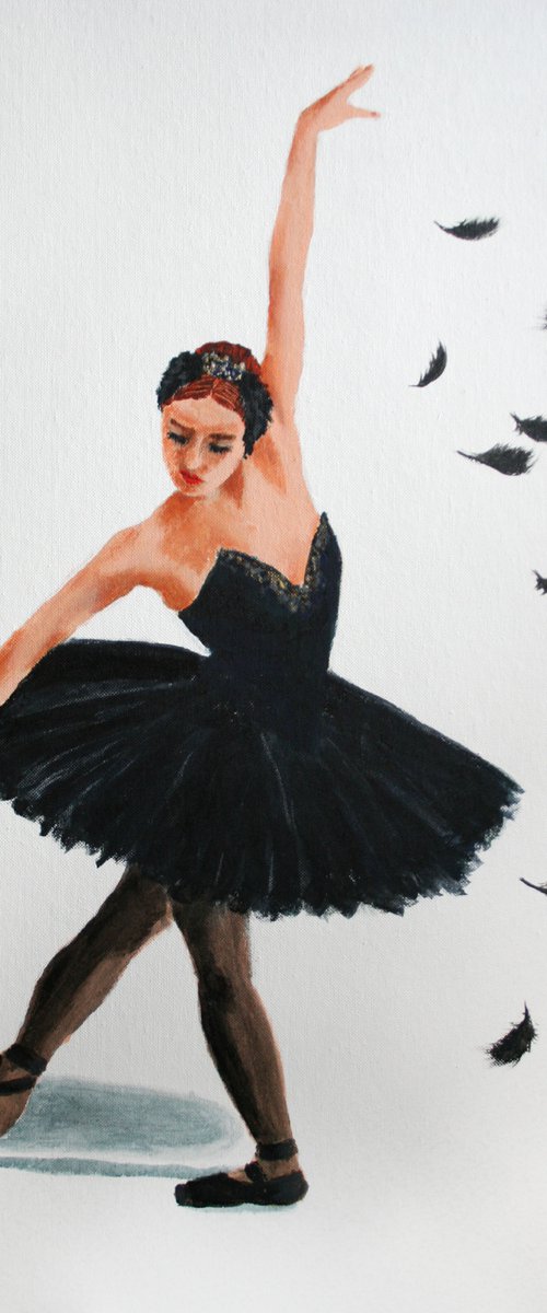 Black Swan. Ballet./  ORIGINAL PAINTING by Salana Art Gallery
