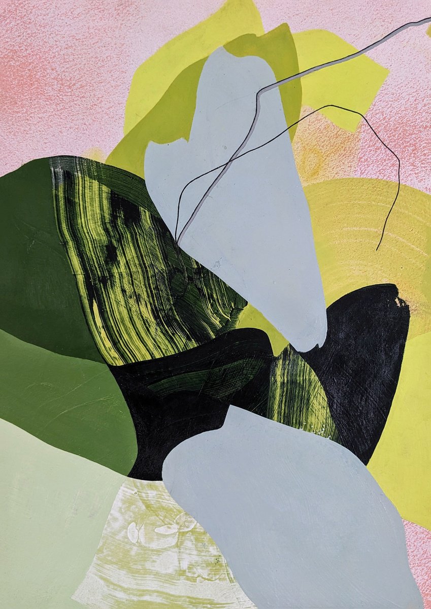 Abstract Acrylic Painting By Smit Khond, 12 X 17", Farmstead, Original Artwork